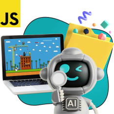 Язык программирования JavaScript + AI. Проектное обучение + геймификация + AI-помощники - КИБЕРшкола программирования для детей, компьютерные курсы для школьников, начинающих и подростков - KIBERone г. Ховрино